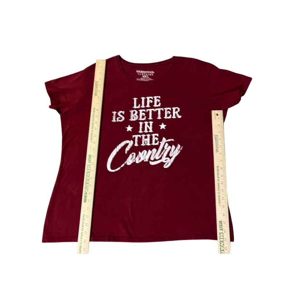Farm Fed Country Graphic T-Shirt Womens 2XL Red Cotton “Life is Better" - Picture 9 of 10
